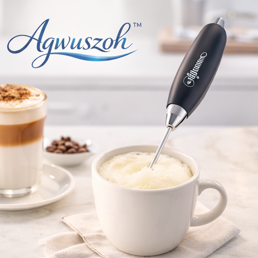 Aqwuszoh™ Electric Milk Frother – Handheld Coffee Foam Maker for Latte & Cappuccino